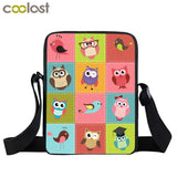 Night Bird Owl Print Small Shoulder Bag Boys Girls Messenger Bag