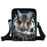 Night Bird Owl Print Small Shoulder Bag Boys Girls Messenger Bag