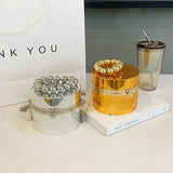 Metallic Barrel-shaped Clutch Acrylic Shoulder Bag