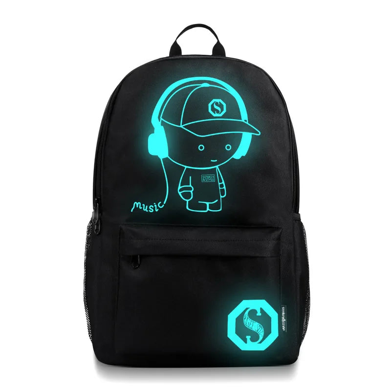 Nightlight Chopper Casual Men's Backpack Anime Luminous Student School Bags