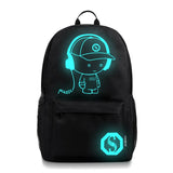 Nightlight Chopper Casual Men's Backpack Anime Luminous Student School Bags