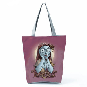 Nightmare Before Christmas Tote Bag Halloween Skull Jack Print