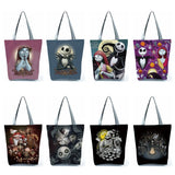 Nightmare Before Christmas Tote Bag Halloween Skull Jack Print