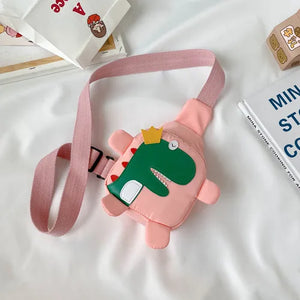 Cartoon Dinosaur Crossbody Bag for Kids, Girl Shoulder Handbag