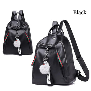 NoEnName Women Lady Anti-Theft PU Leather Rucksack Travel Shoulder Bag