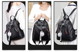 NoEnName Women Lady Anti-Theft PU Leather Rucksack Travel Shoulder Bag