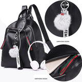 NoEnName Women Lady Anti-Theft PU Leather Rucksack Travel Shoulder Bag