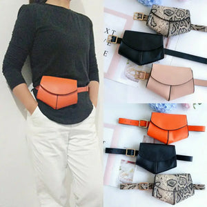 PU Leather Waist Fanny Pack Hip Bum Bag Women Mini Purse