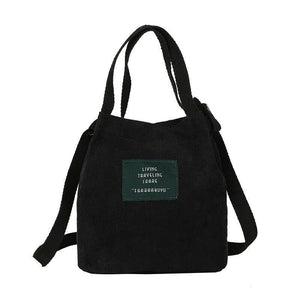 Corduroy Shopper Shoulder Tote Crossbody Bag