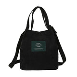 Corduroy Shopper Shoulder Tote Crossbody Bag