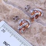 Champagne Morganite Silver Plated Jewelry Sets Size 6-10