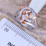 Champagne Morganite Silver Plated Jewelry Sets Size 6-10