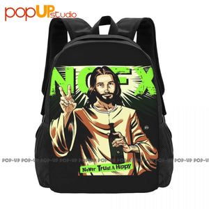Nofx Never Trust A Hippy Hardcore Punk Rock Band Backpack