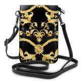 Golden Flower Pattern Messenger Bag for Women