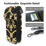 Golden Flower Pattern Messenger Bag for Women