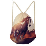 Noisydesigns Crazy Poni 3D Print Backpack Small Drawstring Bag