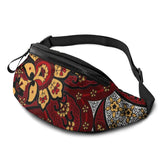 Noisydesigns Red Ethnic Floral Prints Fanny Pack For Women