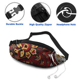 Noisydesigns Red Ethnic Floral Prints Fanny Pack For Women