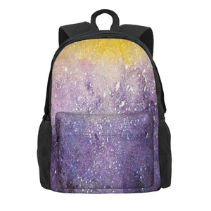 Non-Binary Pride Galaxy Backpacks Zipper School Bag