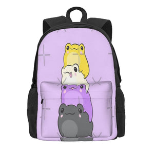 Nonbinary Pride Frog Backpack - Unisex Bag