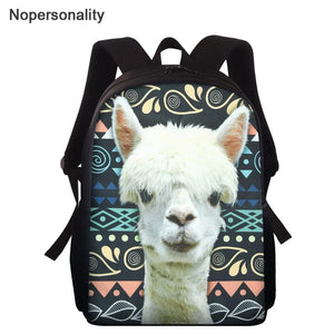 Alpaca Printed School Bag Kindergarten Student Backpack Big Capacity