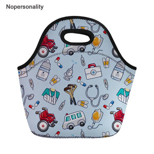 Neoprene Cartoon Nurse Pattern Lunch Bags for Girls
