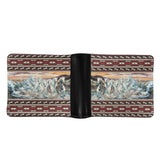 Men Wallets Horses Print Small Money Purses Thin Foldable Leather Purse