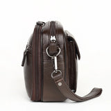 Leather Men Business Clutch Bag Cowhide Zipper Wallet Money Phone Case