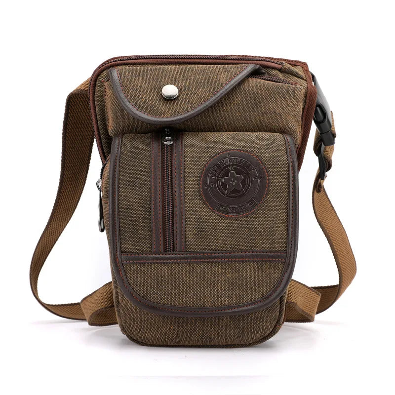 Canvas/Nylon Drop Leg Bag Multi-function Waist Fanny Pack