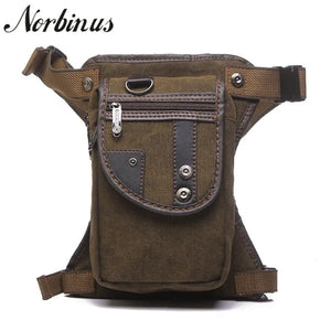 Men Canvas Waist Drop Leg Bag Military Fanny Pack Shoulder Bag