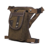 Men Canvas Waist Drop Leg Bag Military Fanny Pack Shoulder Bag