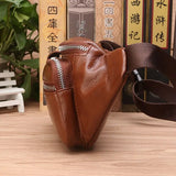 Men Leather Waist Bag Sling Chest Bags Casual Belt Pouch for Wallets Phone