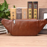 Men Leather Waist Bag Sling Chest Bags Casual Belt Pouch for Wallets Phone