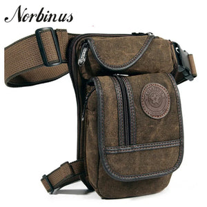 Canvas Drop Leg Bag Belt Hip Bum Motorcycle Crossbody Bags for Men