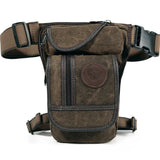 Canvas Drop Leg Bag Belt Hip Bum Motorcycle Crossbody Bags for Men