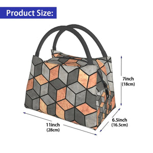 Nordic Lunch Bag Concrete and Copper Cubes Cooler Bag