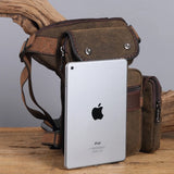 Nornbinus Men Waist Bag Canvas Drop Leg Bags Multifunction Thigh Pouch