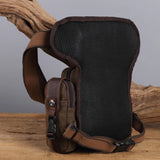 Nornbinus Men Waist Bag Canvas Drop Leg Bags Multifunction Thigh Pouch