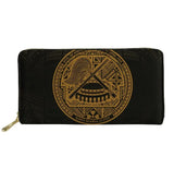 N. Mariana Islands Beach Tattoo Long Wallet Zipper Phone Bag Clutch Purse