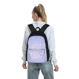 Anime Backpack Men's Women's Bag Summer Style Not Today 1