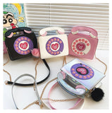 Vintage Phone Shape Purse Handbag Cartoon Chain Shoulder Bag Girls Clutch