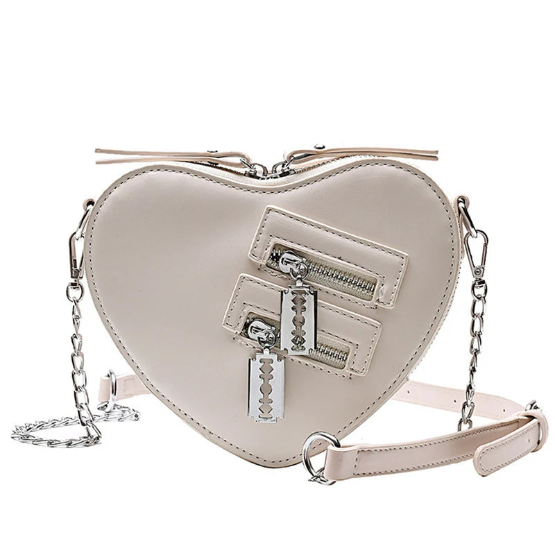 Gothic Heart Chain Bag Women Shoulder Crossbody Bag