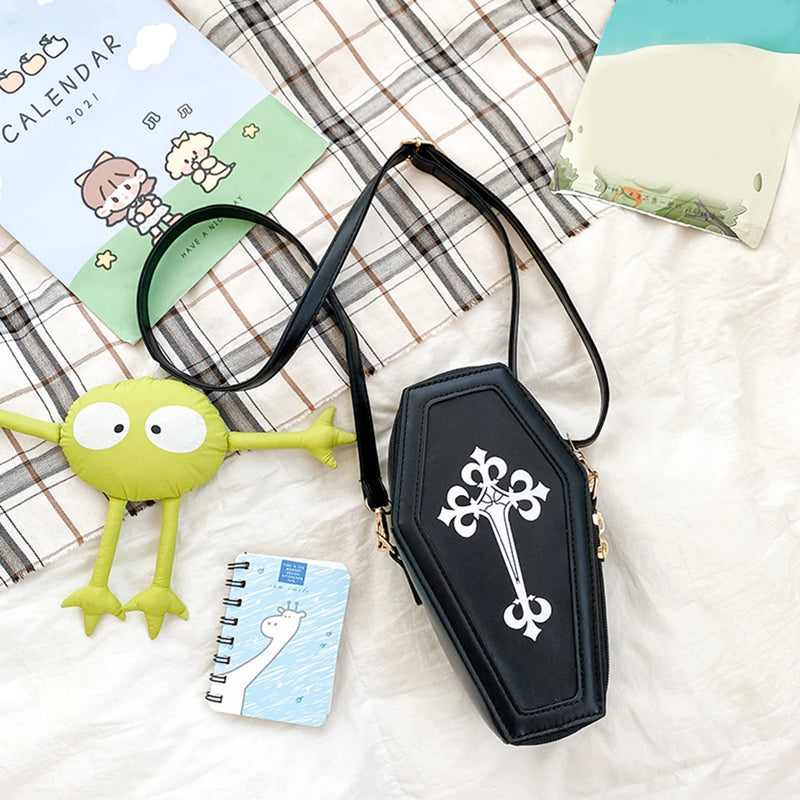 Coffin Shape Halloween Handbag Crossbody Bag