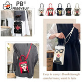 Lady Face Crossbody Shoulder Bag PU Leather Purse Messenger Satchel for Women