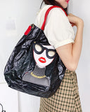 Novelty Lady Face Shoulder Bags for Women Funky Large Capacity Shopping Bag