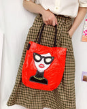 Novelty Lady Face Shoulder Bags for Women Funky Large Capacity Shopping Bag
