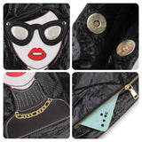 Novelty Lady Face Shoulder Bags for Women Funky Large Capacity Shopping Bag