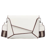 Nubuck Leather Geometric Crossbody Bag Wide Strap Small Square Messenger Bag
