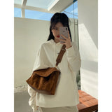 Vintage Nubuck PU Leather Shoulder Bag for Women