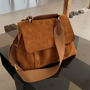 Vintage Nubuck PU Leather Shoulder Bag for Women